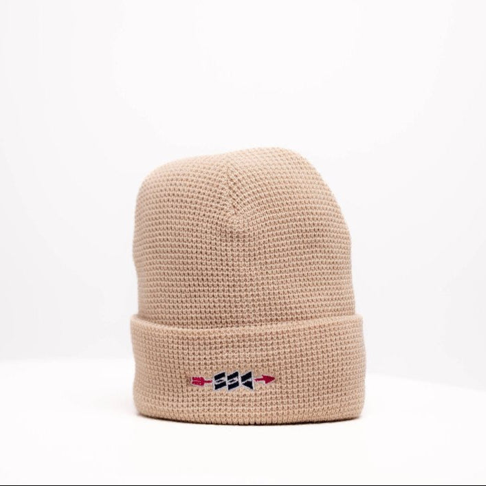 Arrow Waffle Knit Acrylic Beanie