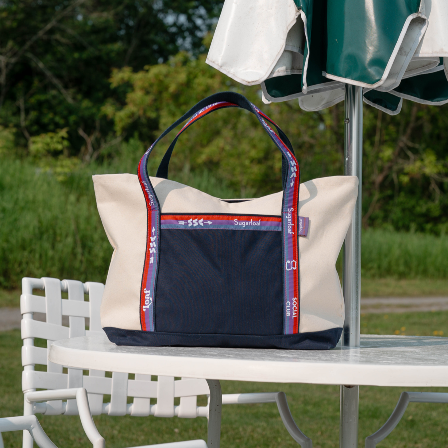 SSC Tri-Stripe Large Zipper Tote