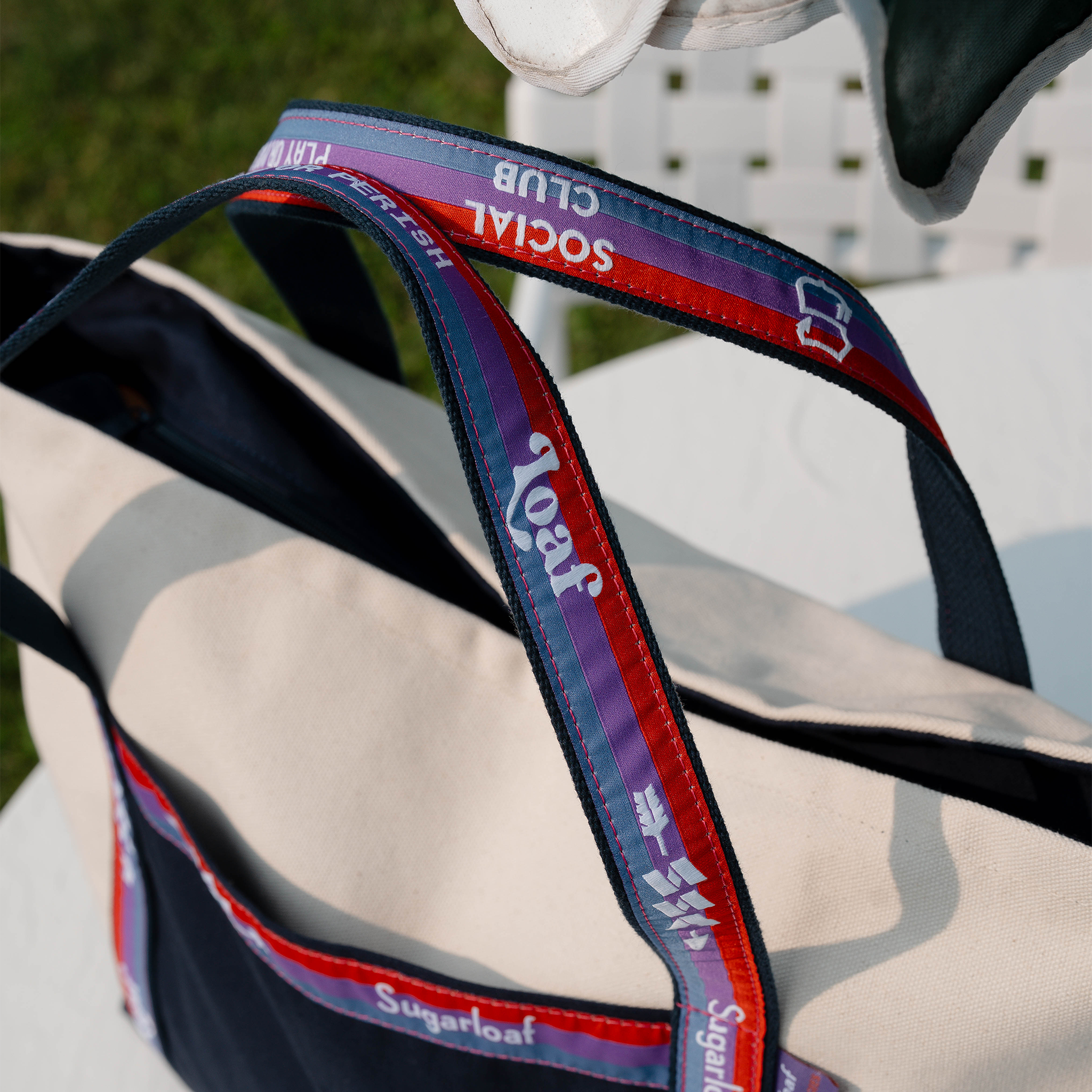 SSC Tri-Stripe Large Zipper Tote