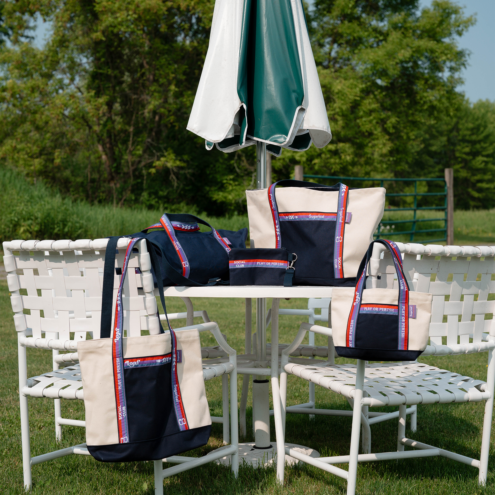 SSC Tri-Stripe Large Zipper Tote