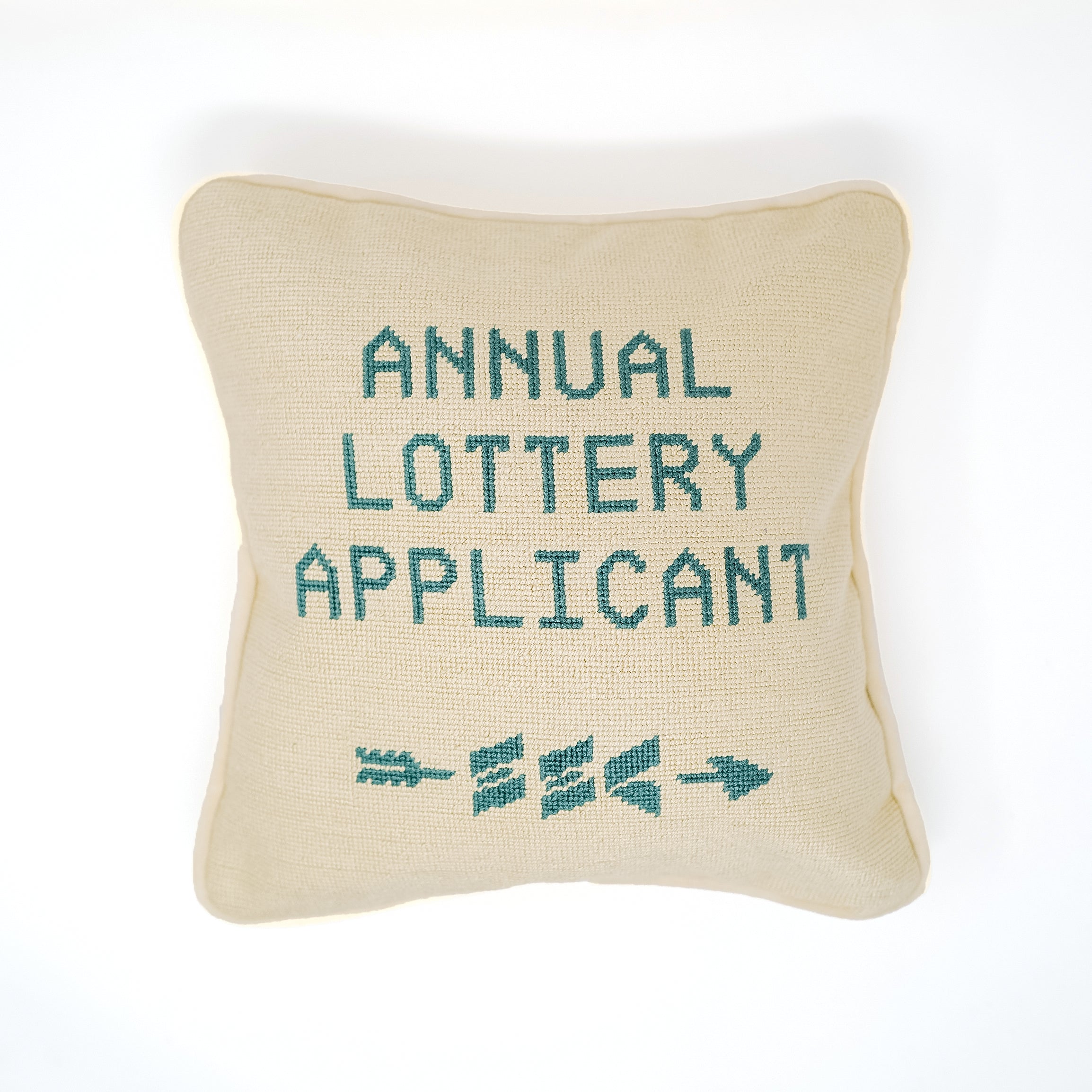 Annual Lottery Applicant Needlepoint Pillow