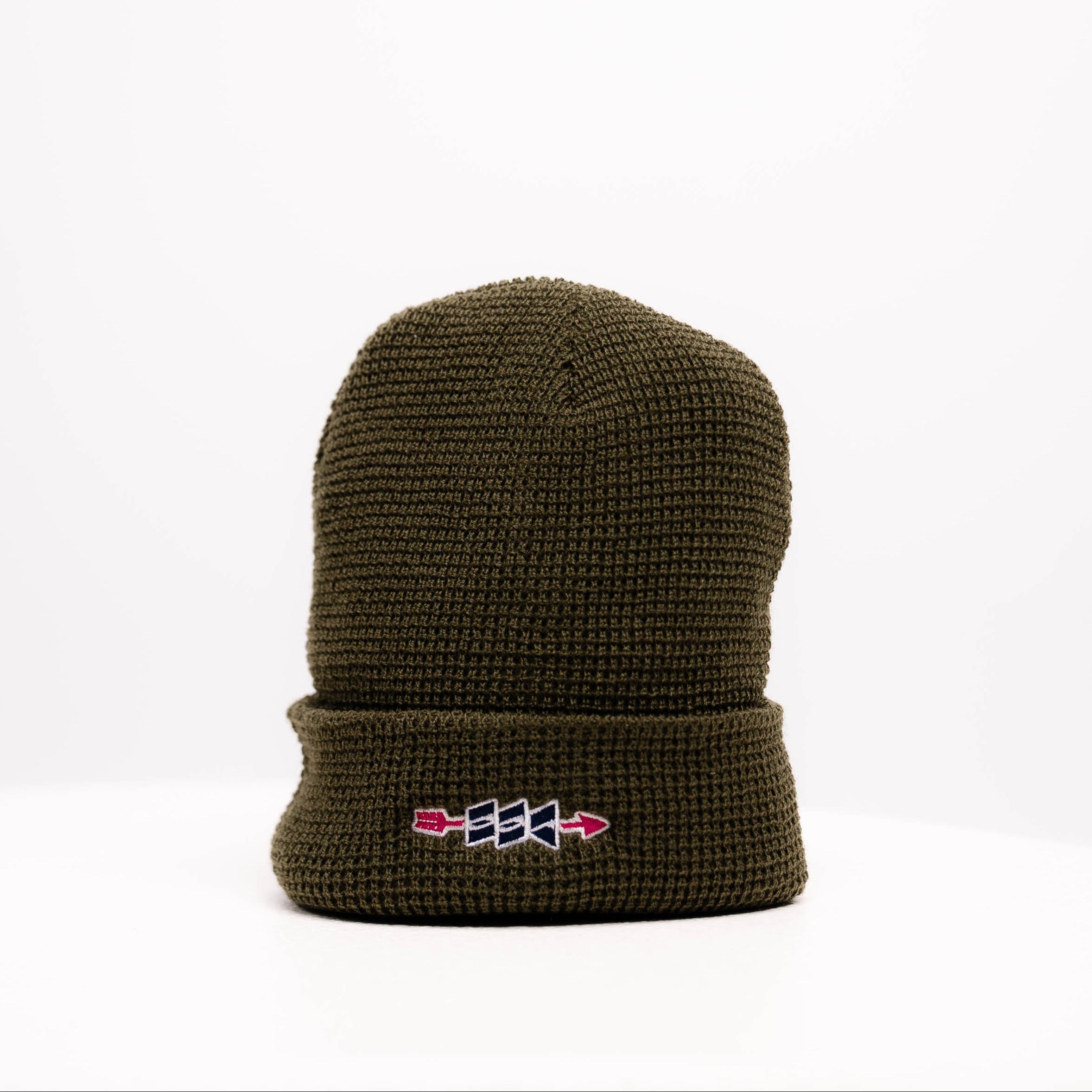 Arrow Waffle Knit Acrylic Beanie