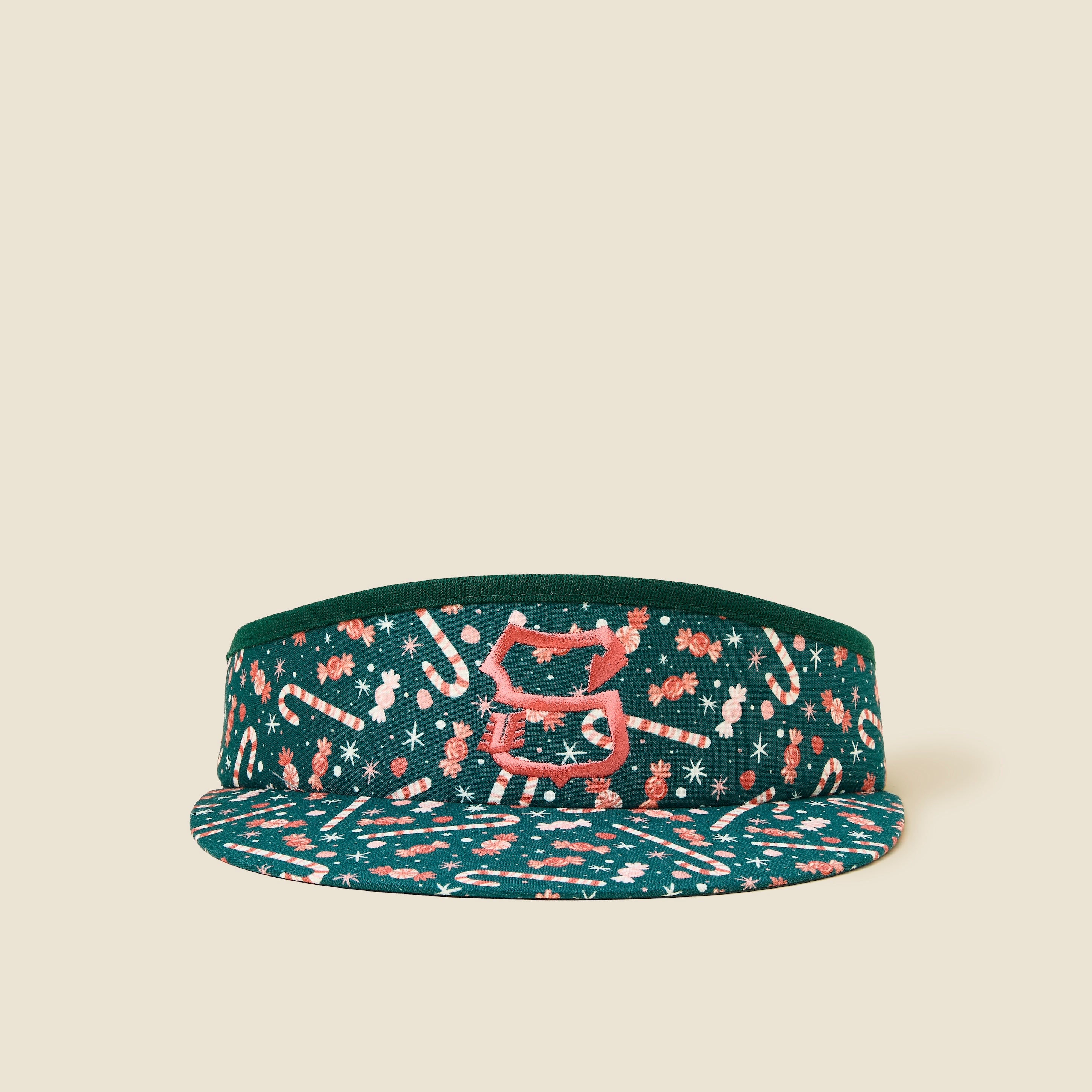 Candy Cane Print High Crown Visor