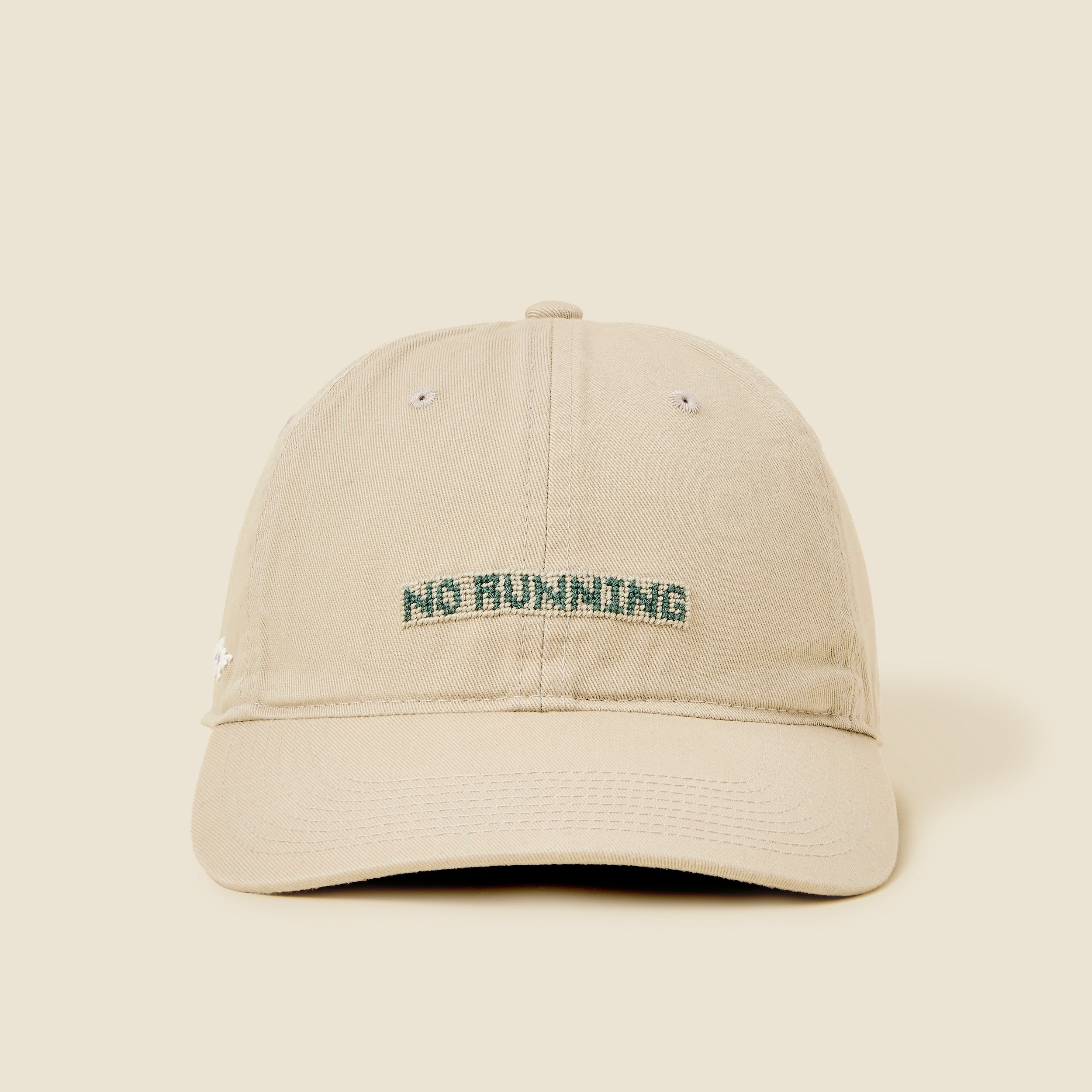 "No Running" Needlepoint Cap
