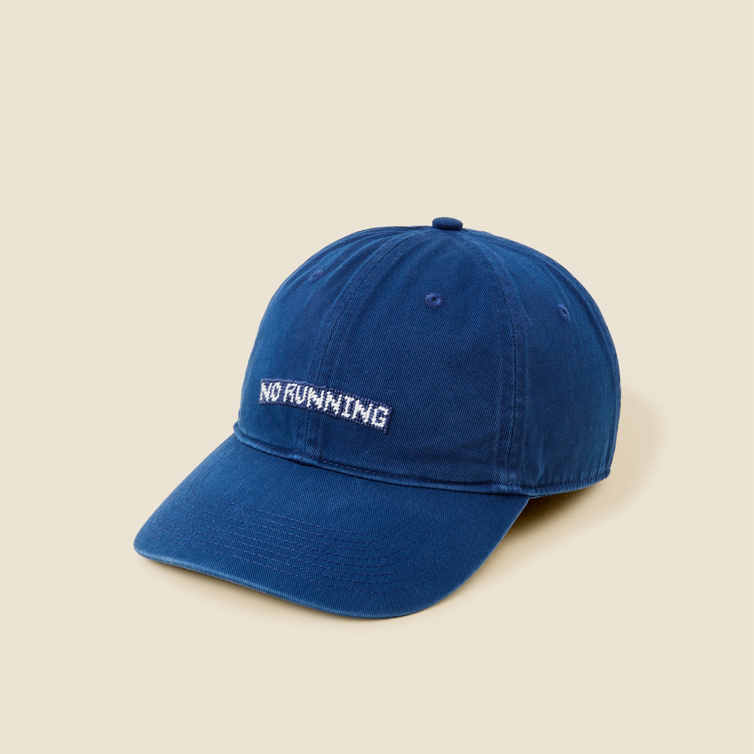 "No Running" Needlepoint Cap