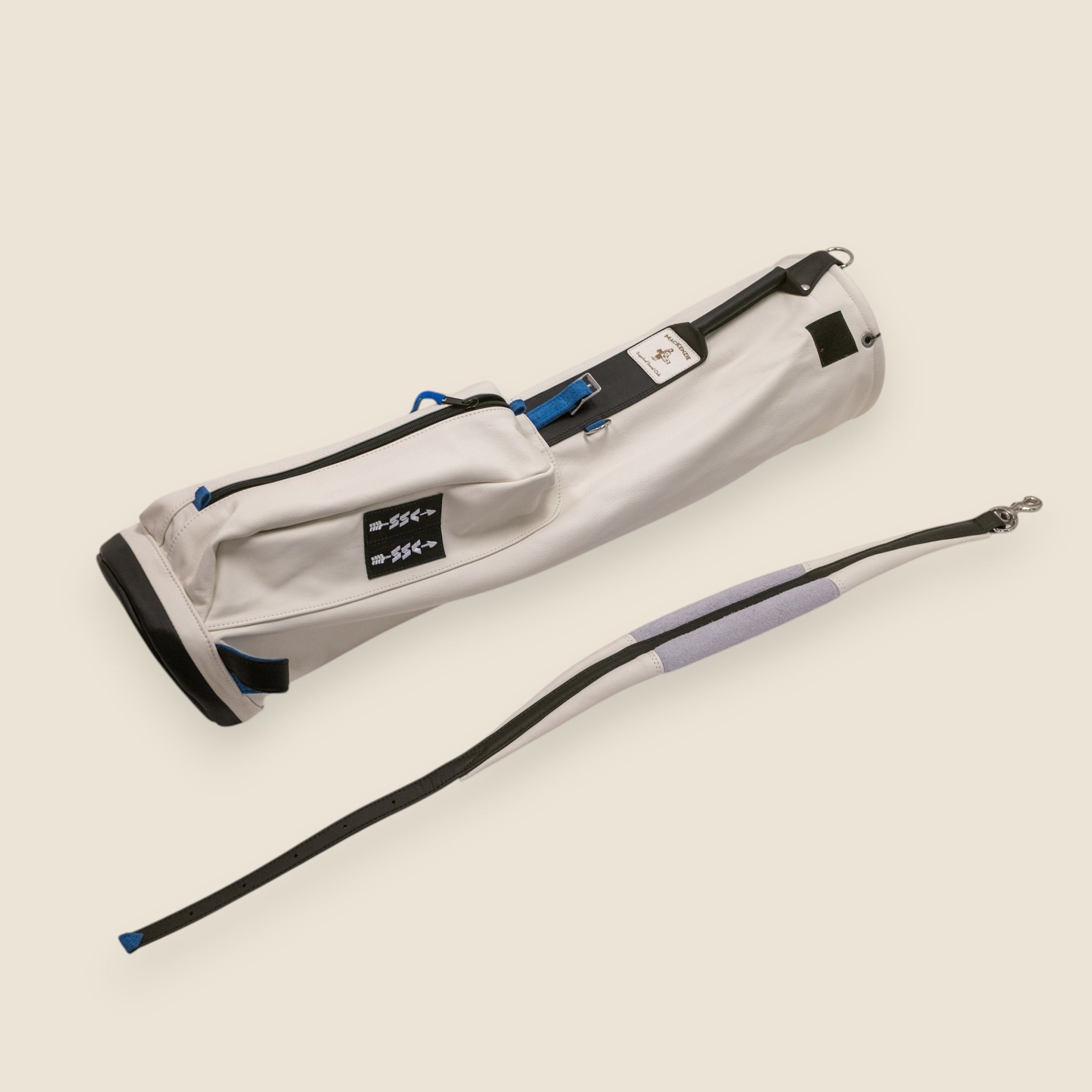 SSC x MacKenzie White Leather Double Seve 8" Bag