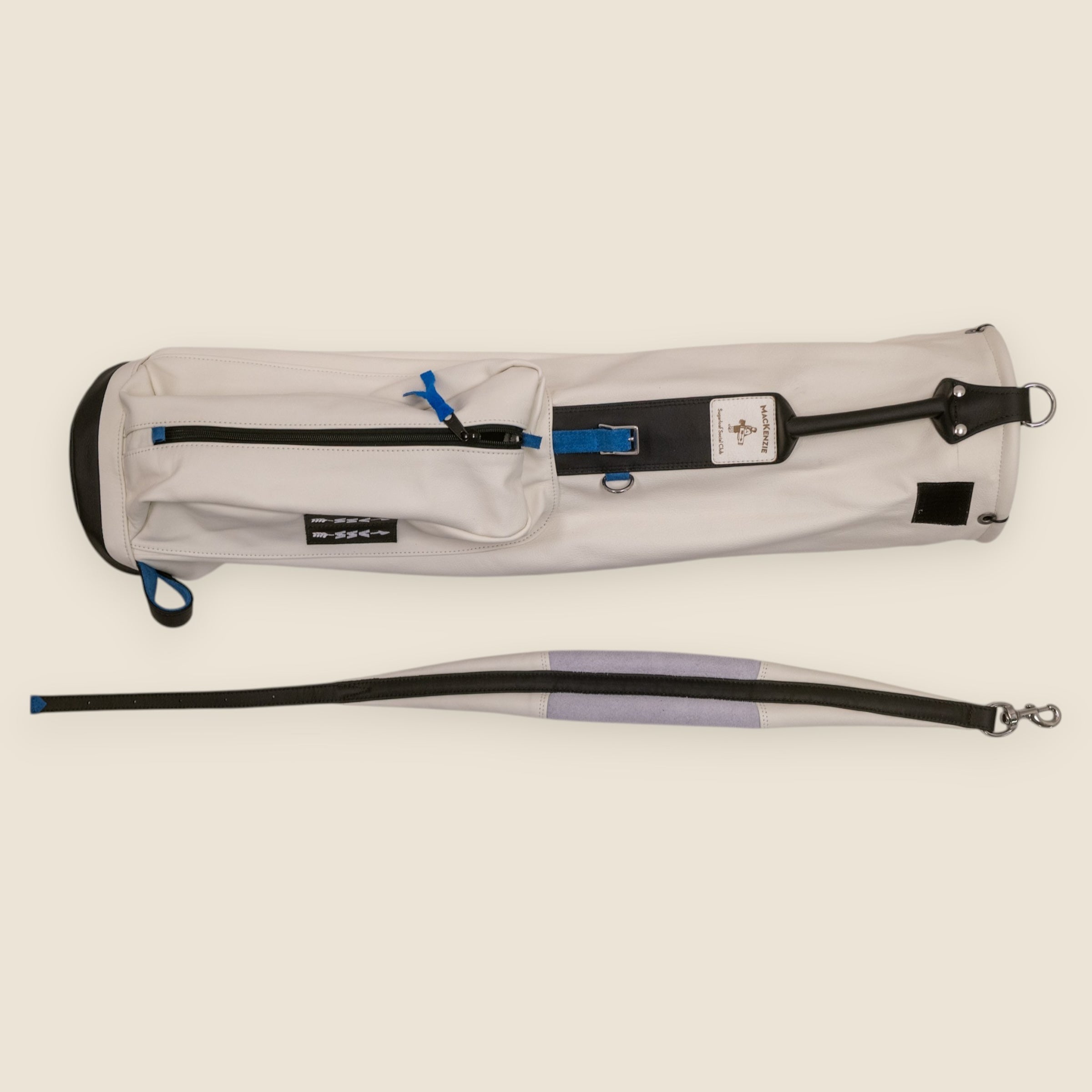 SSC x MacKenzie White Leather Double Seve 8" Bag