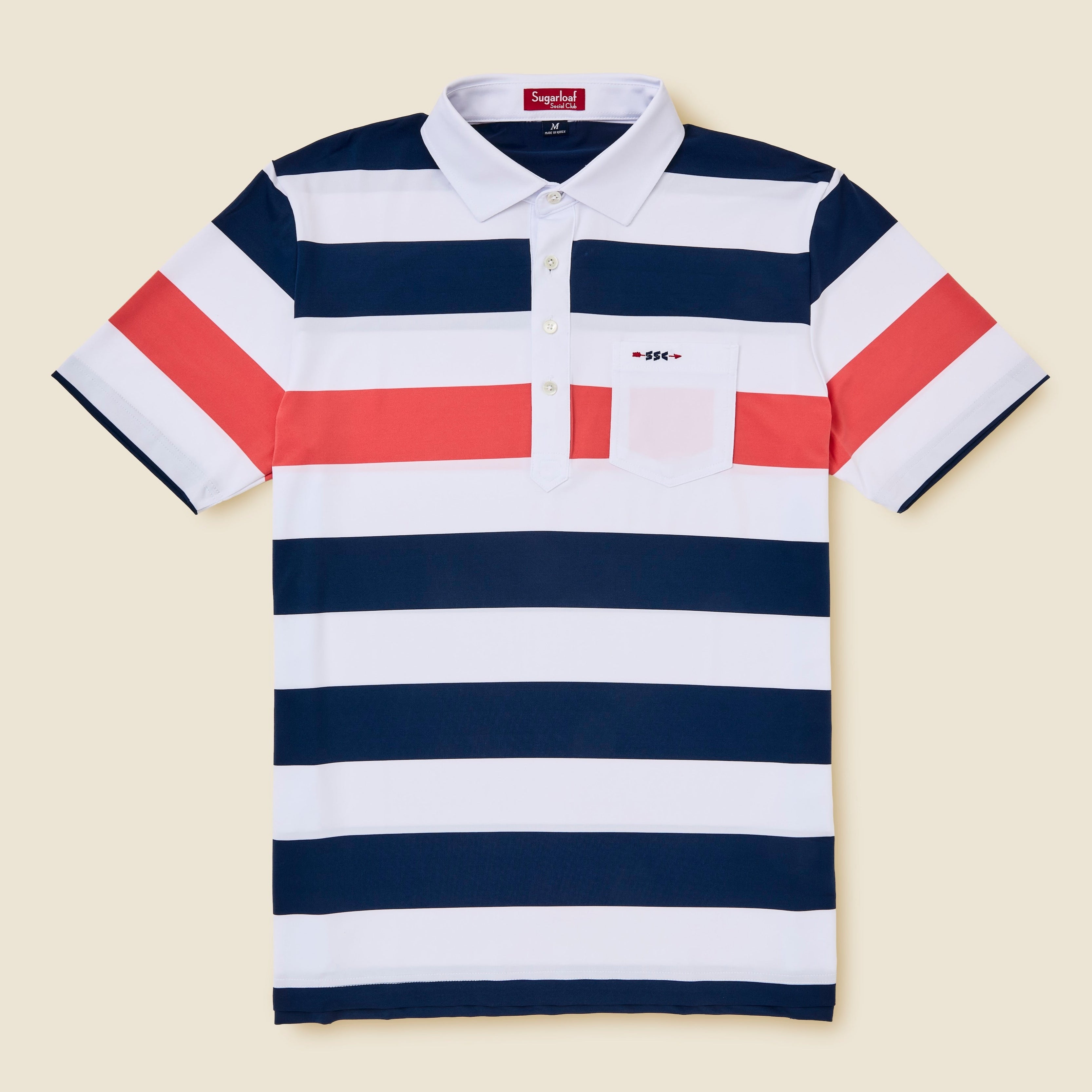 Big Stripe Sport Pocket Polo