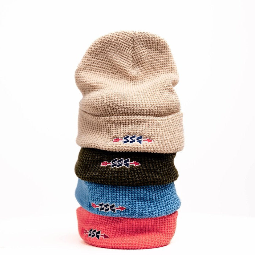 Arrow Waffle Knit Acrylic Beanie