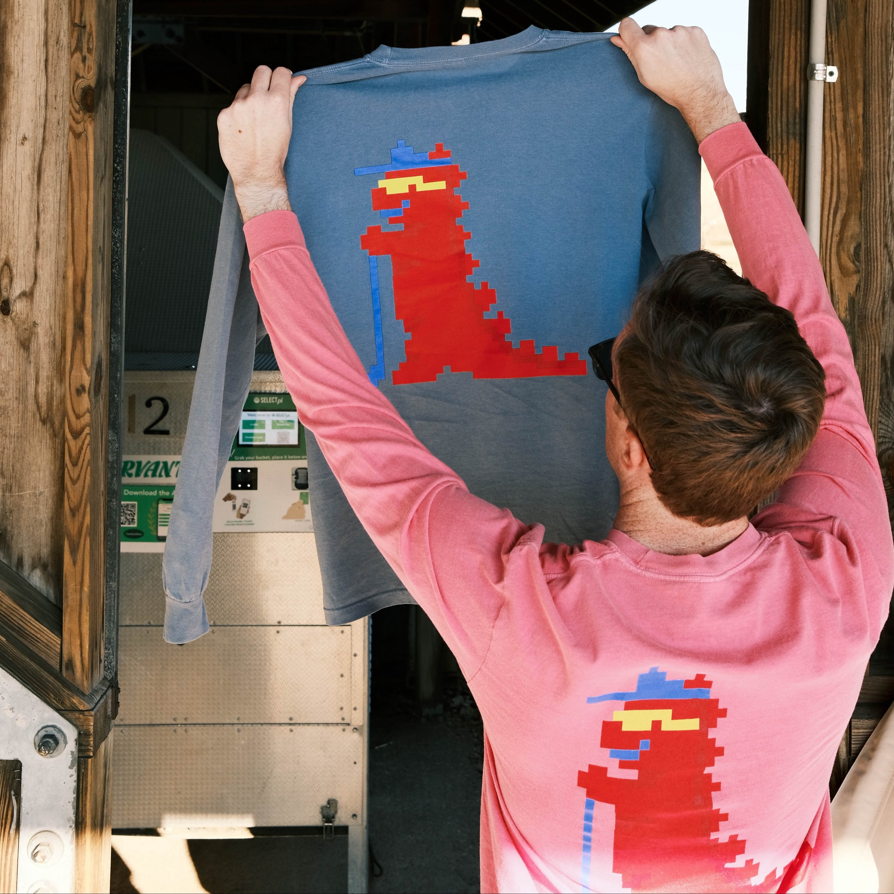 8-Bit Tourasaurus Long Sleeve T-Shirt