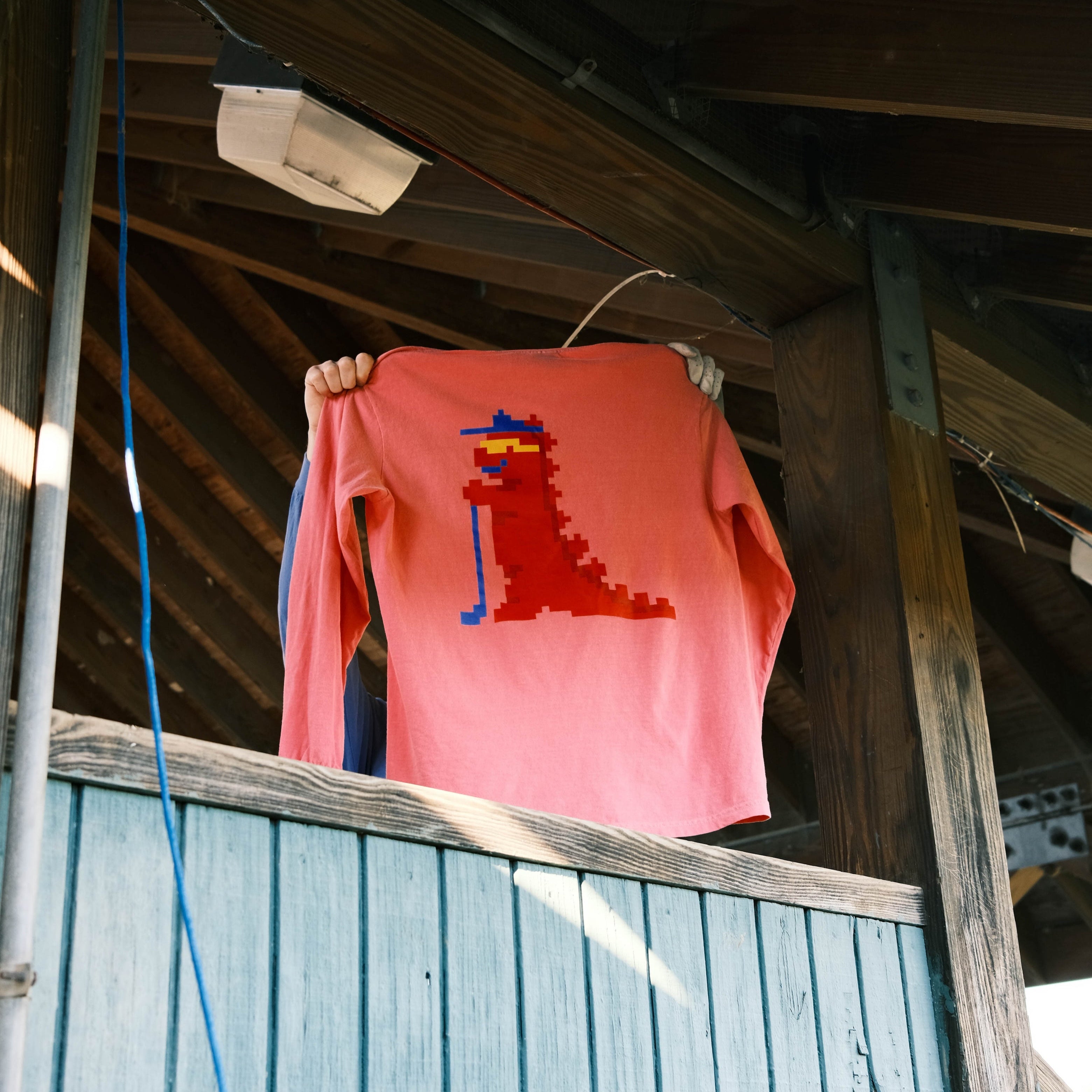 8-Bit Tourasaurus Long Sleeve T-Shirt