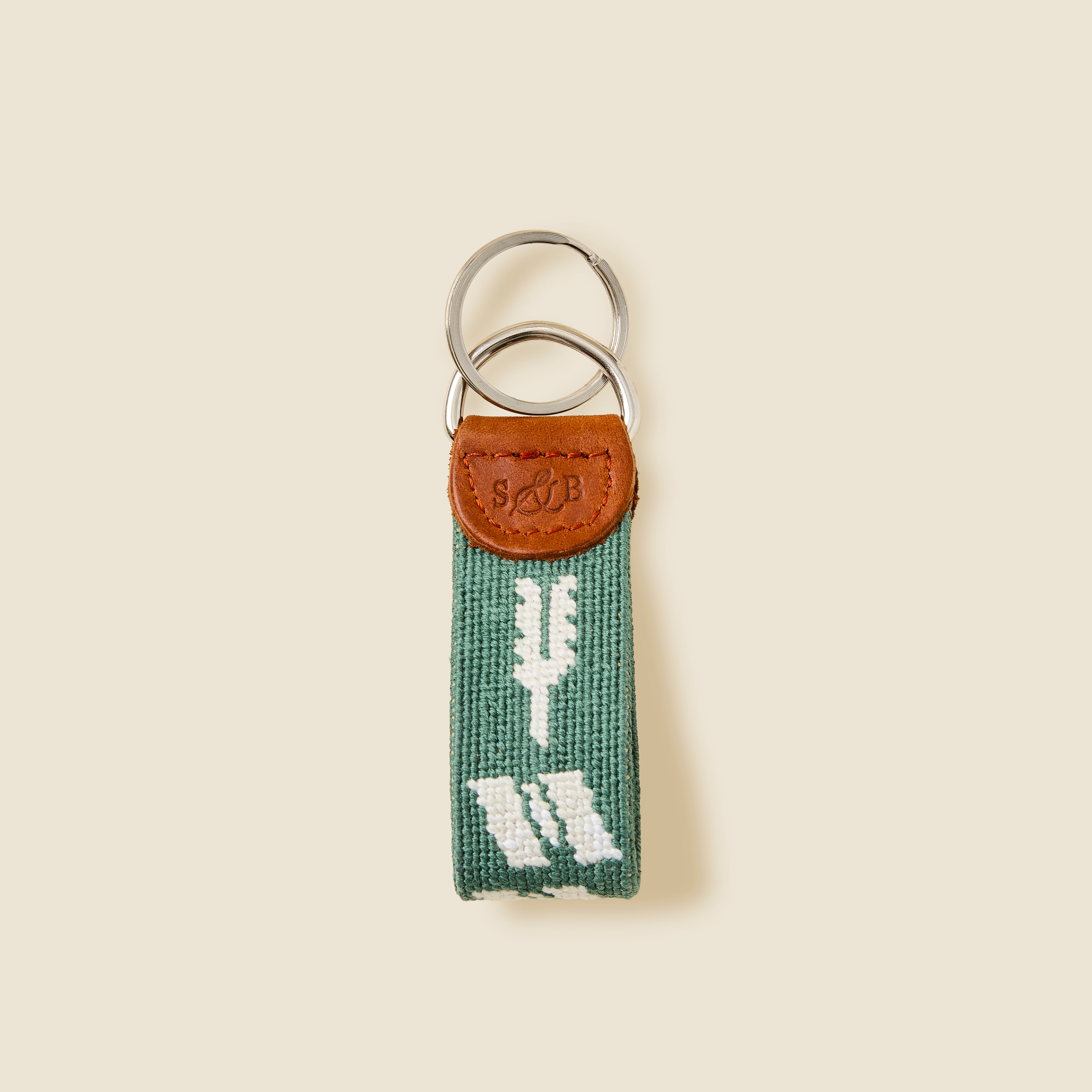 SSC Arrow Needlepoint Green Key Fob - view 2