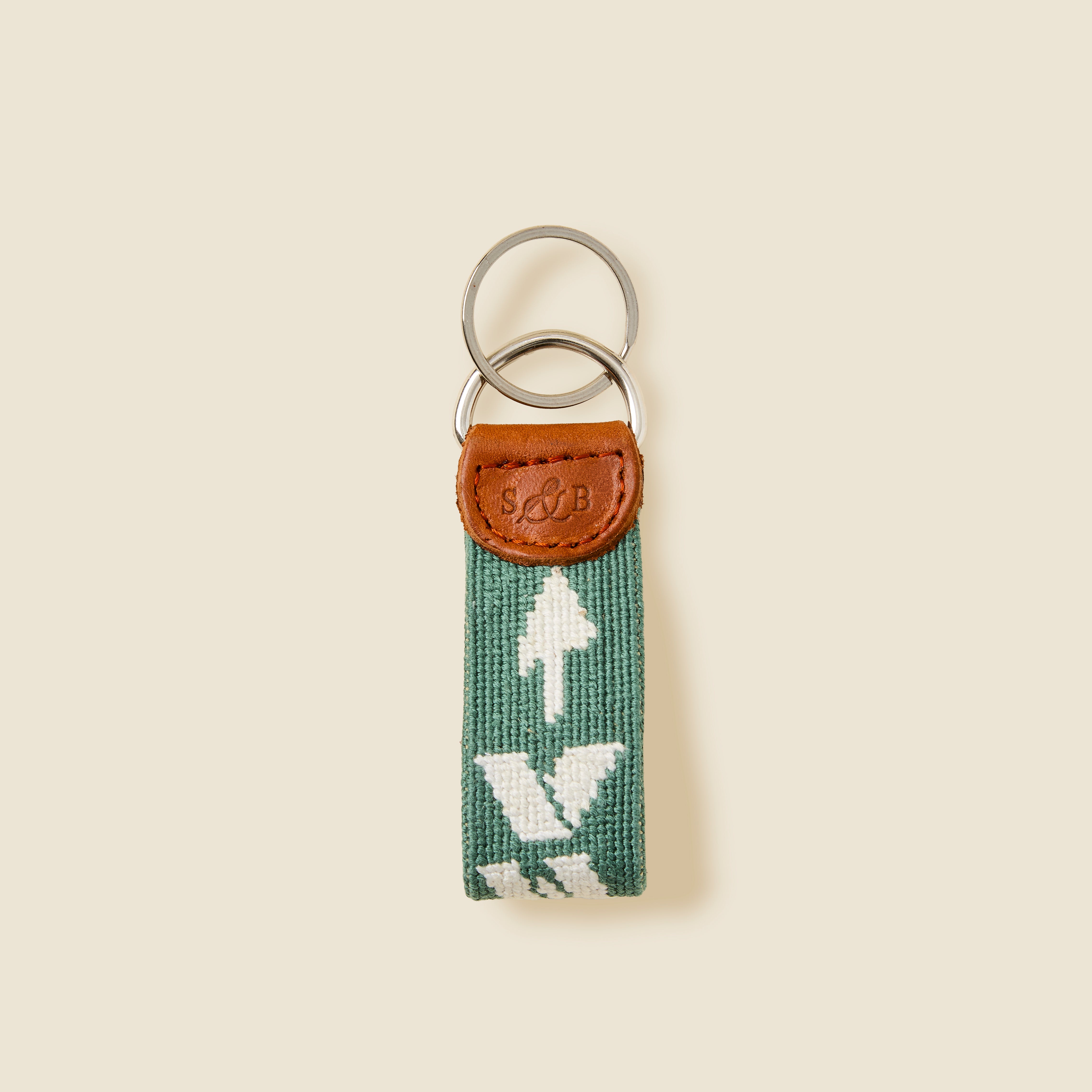 SSC Arrow Needlepoint Green Key Fob