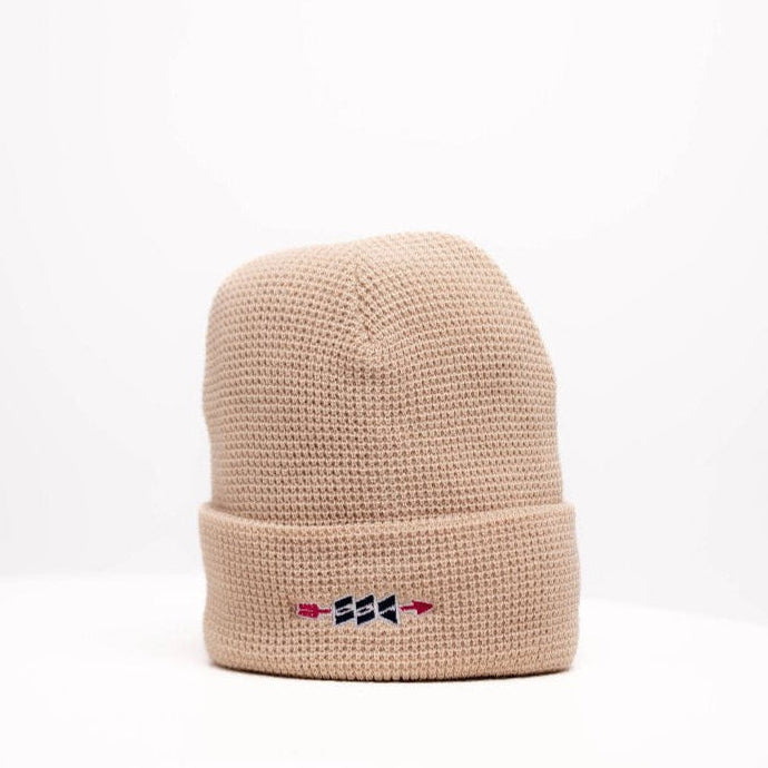 Arrow Waffle Knit Acrylic Beanie
