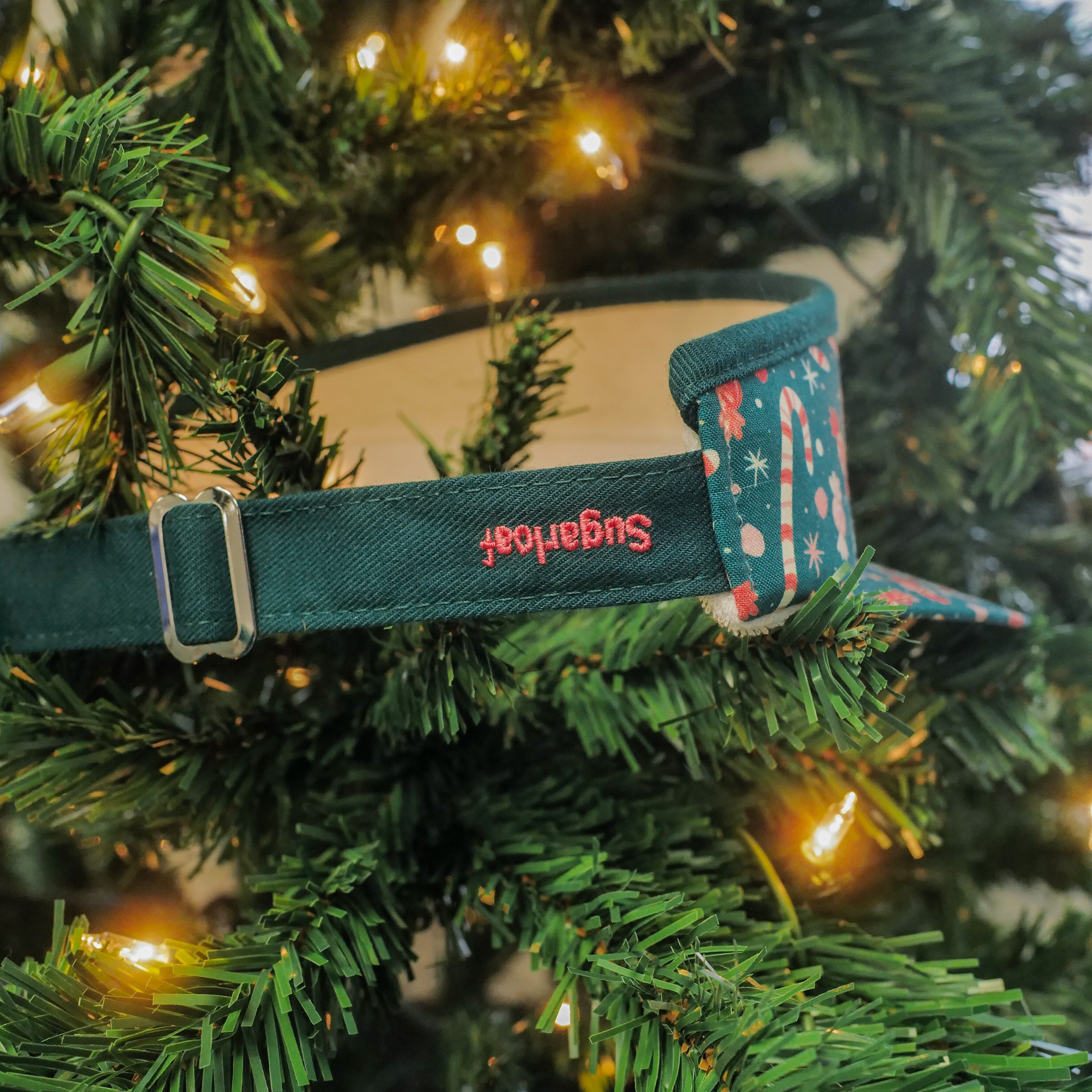 Candy Cane Print High Crown Visor