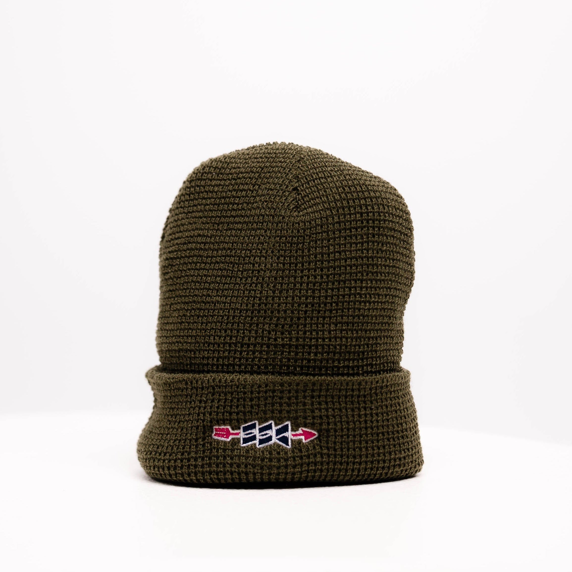Arrow Waffle Knit Acrylic Beanie