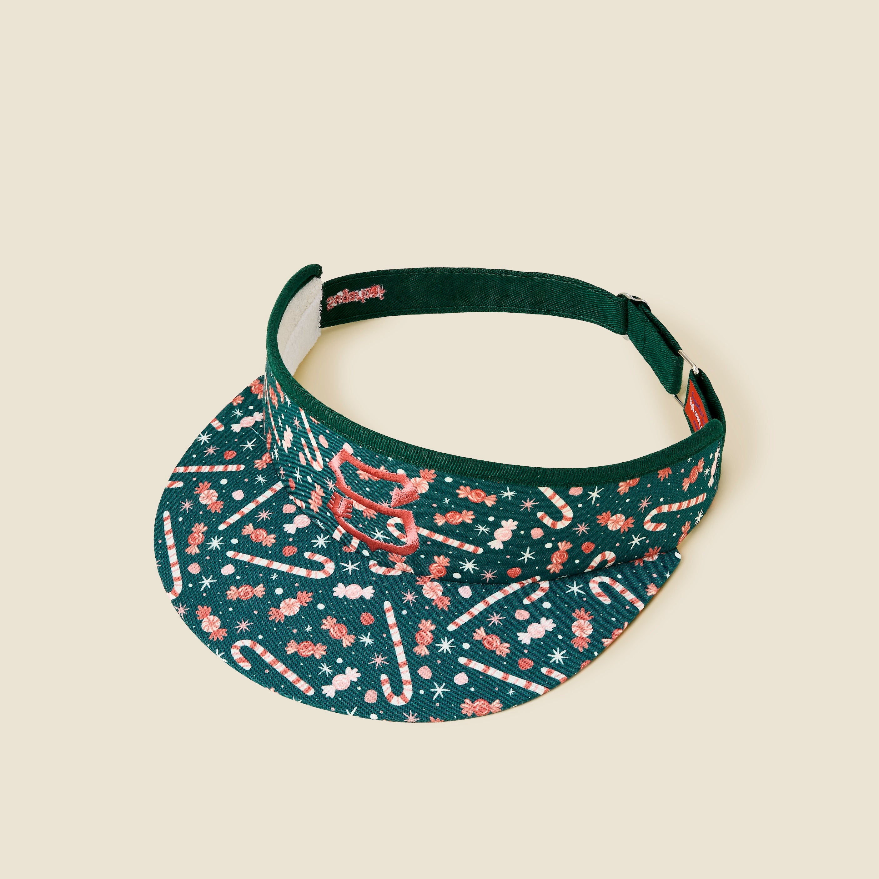 Candy Cane Print High Crown Visor