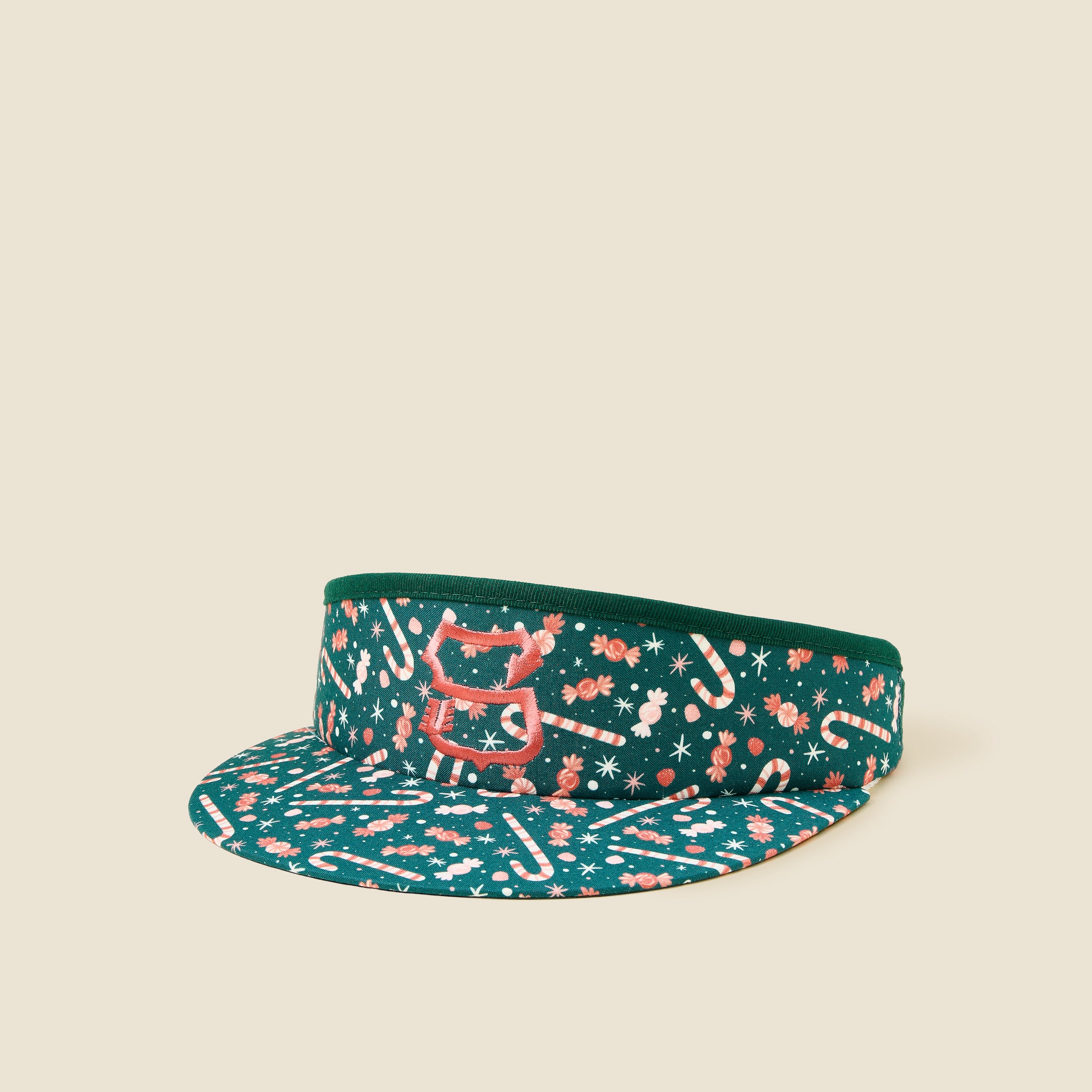 Candy Cane Print High Crown Visor