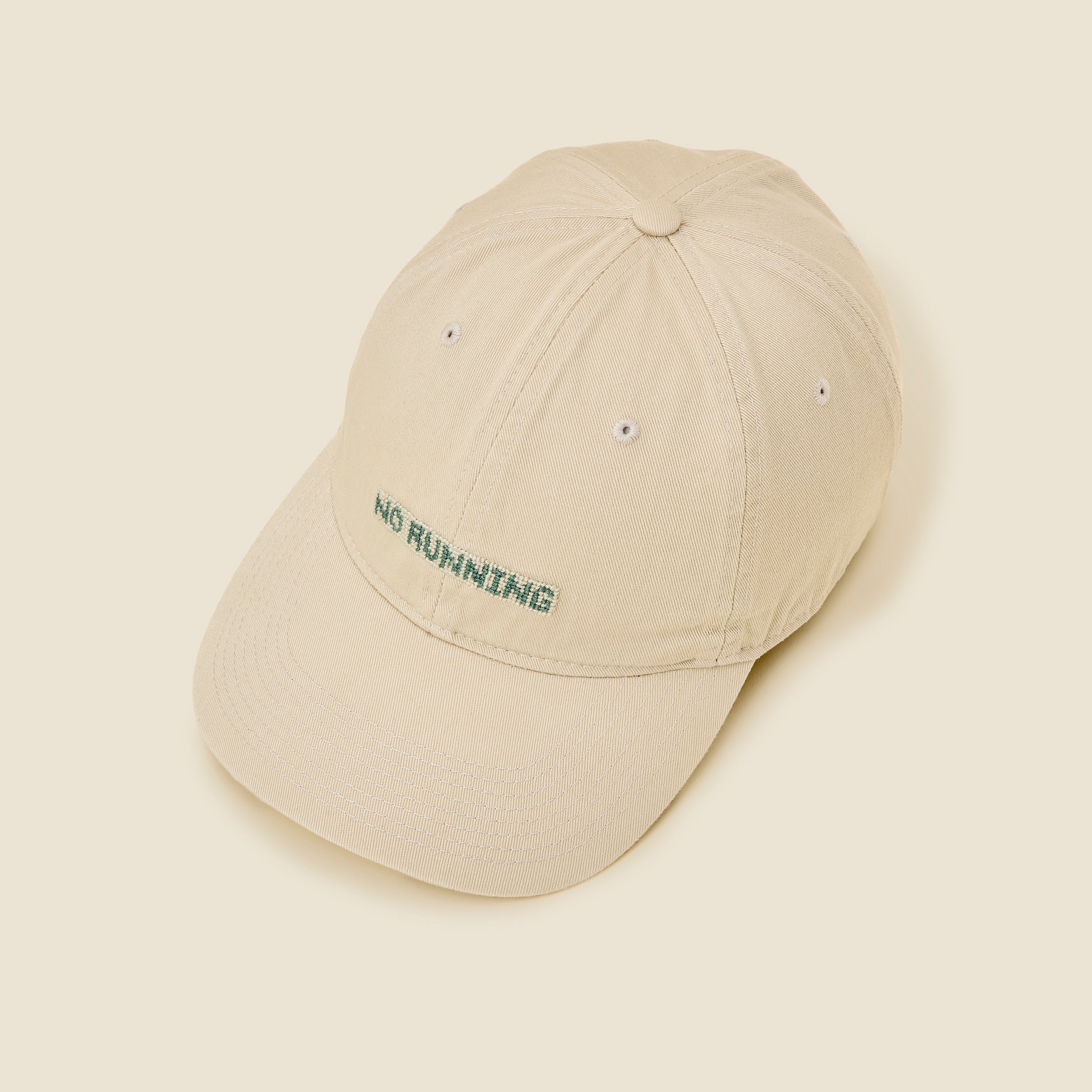 "No Running" Needlepoint Cap