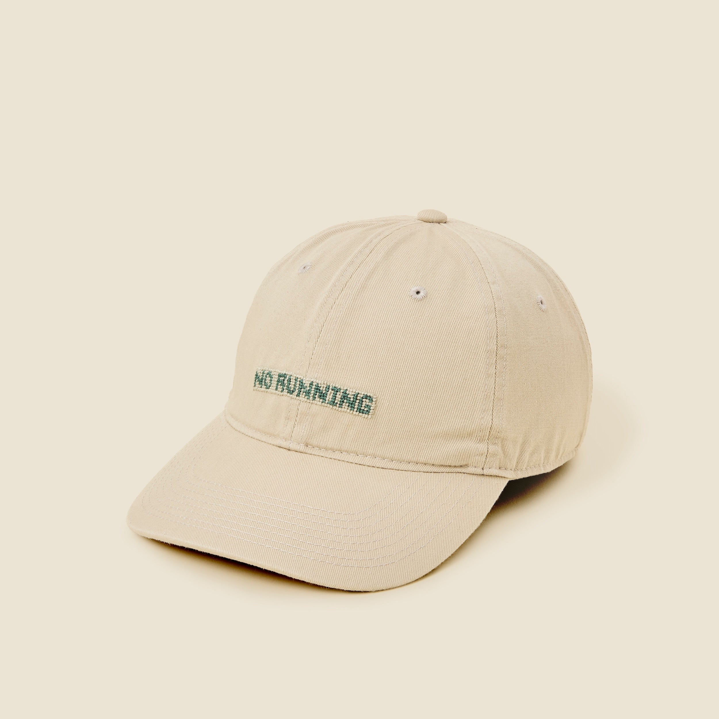 "No Running" Needlepoint Cap