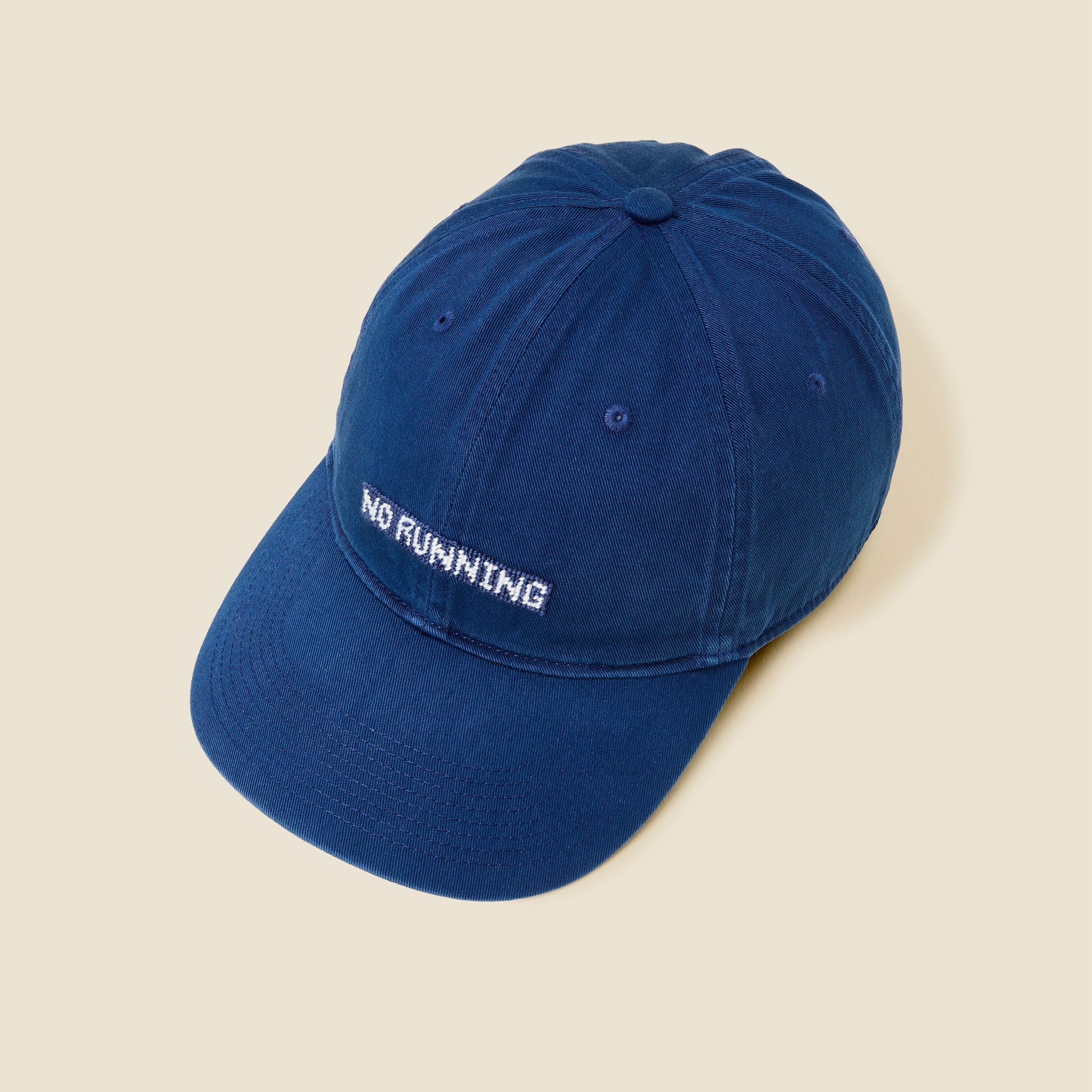 "No Running" Needlepoint Cap