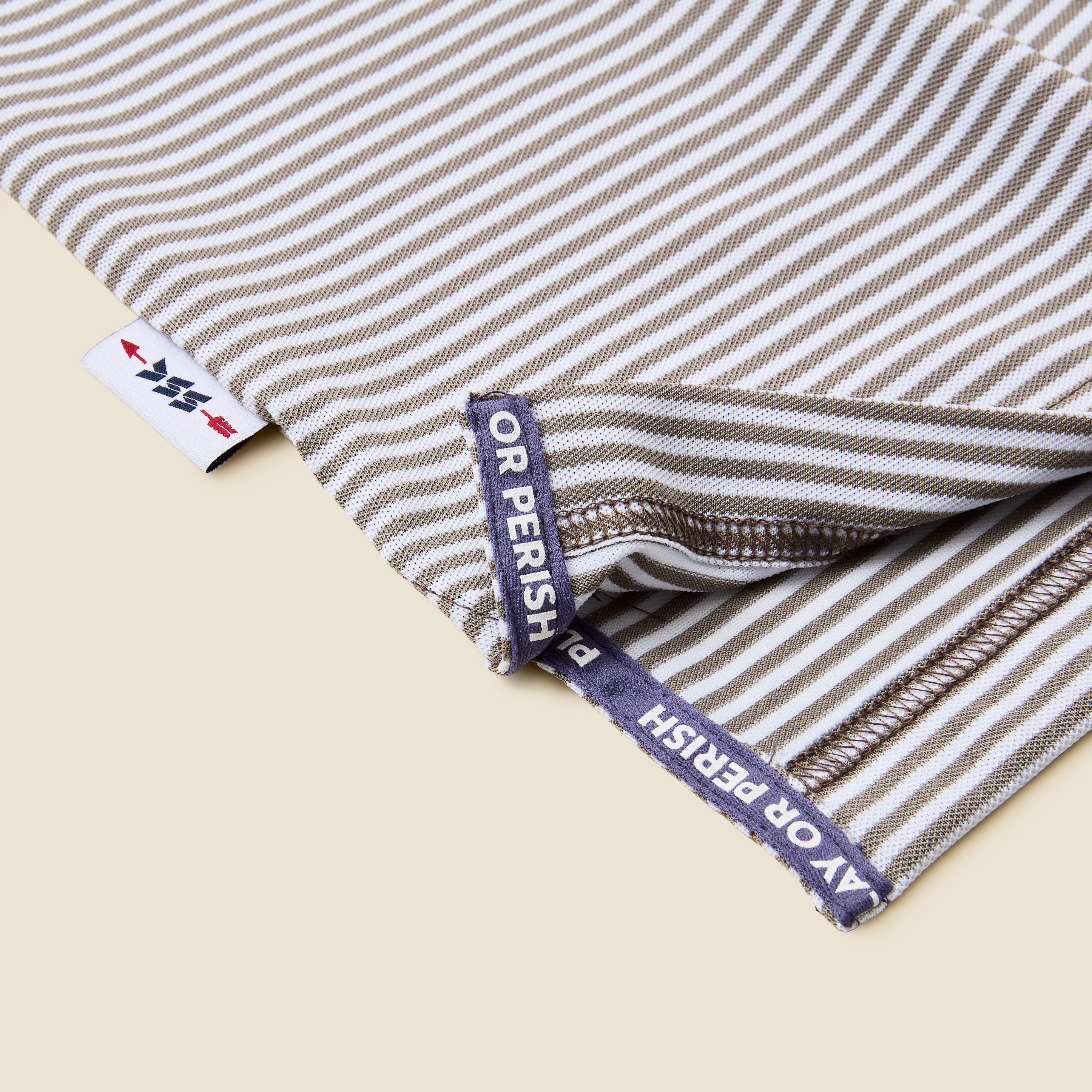 Long Sleeve Striped Pique Polo