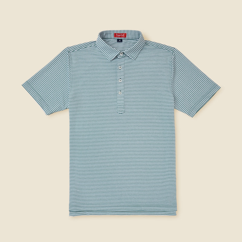 Sugarloaf Social Club — Mini Stripe Polo in Hunter Green