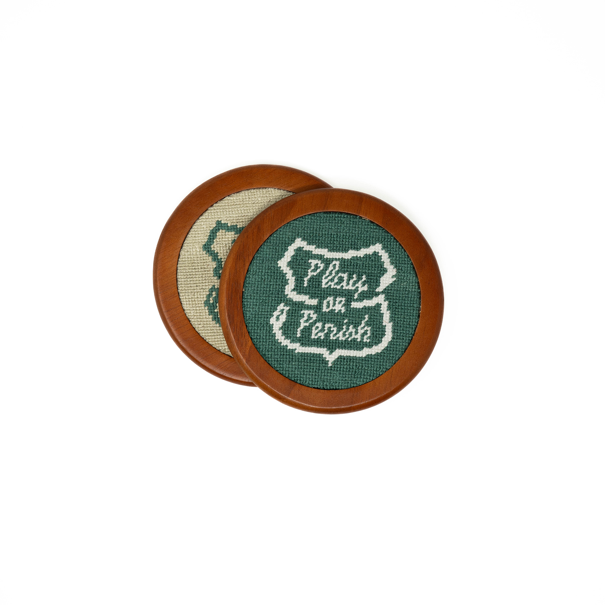 Play or Perish Needlepoint Coaster Set