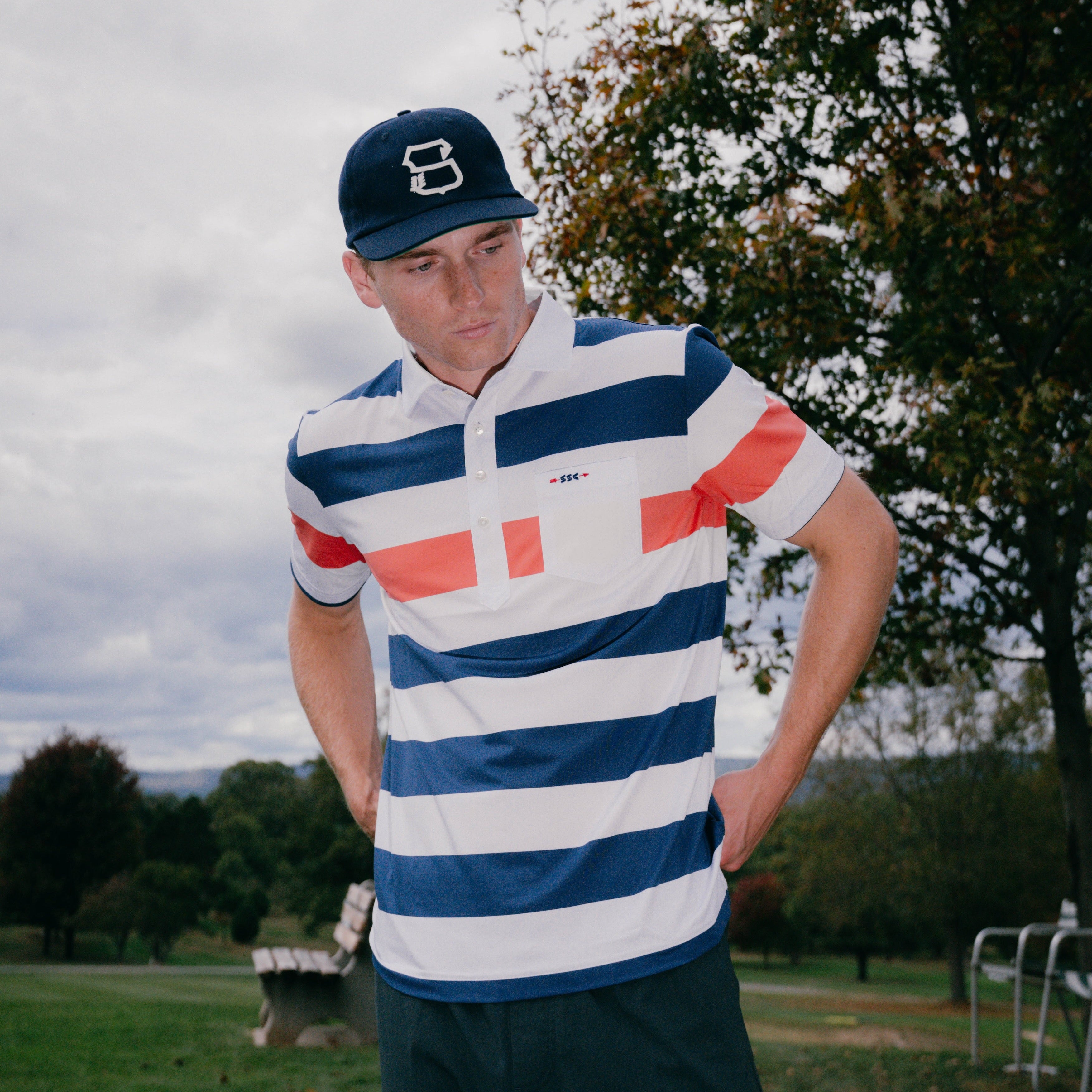 Big Stripe Sport Pocket Polo