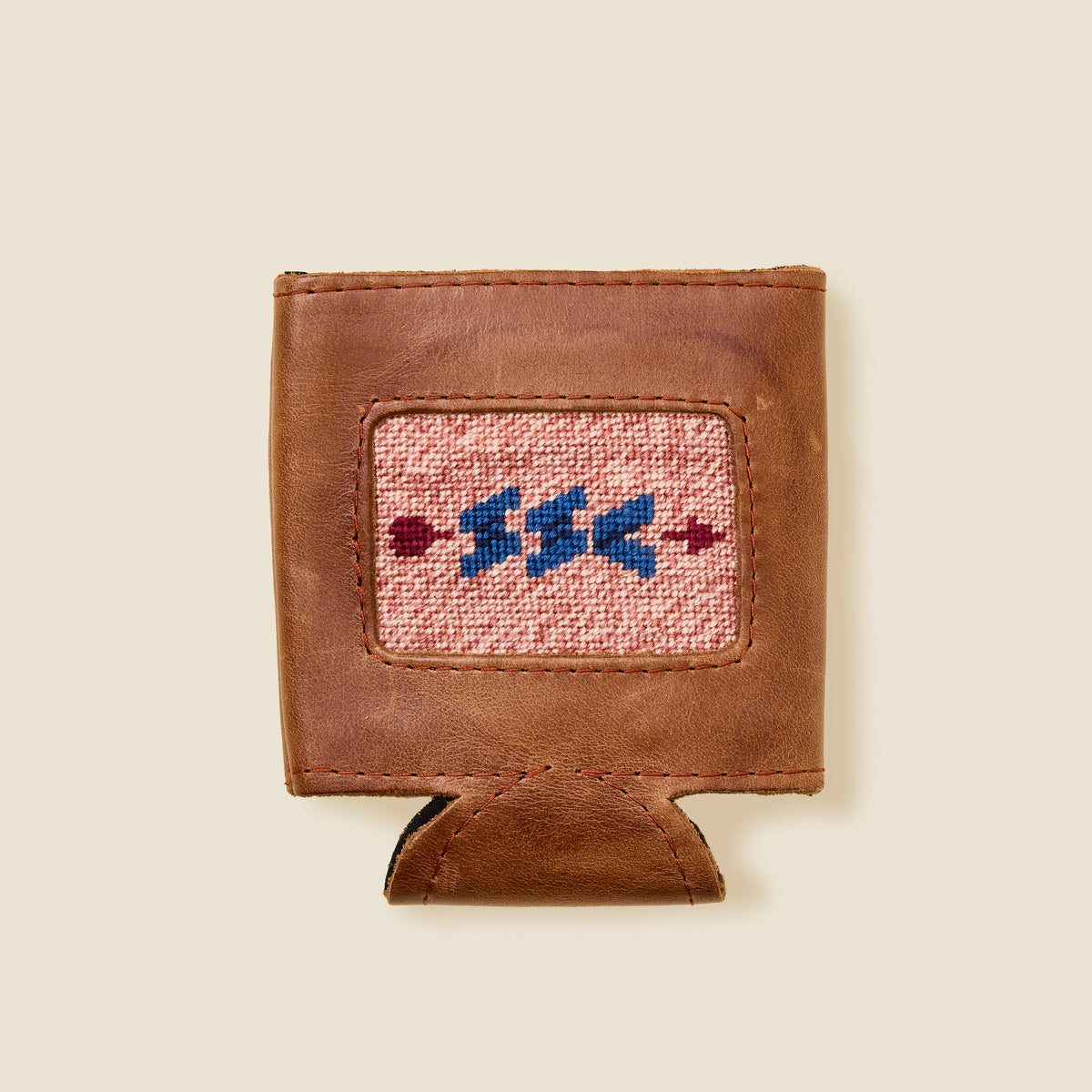 "Nantucket Red" Needlepoint Can Cooler