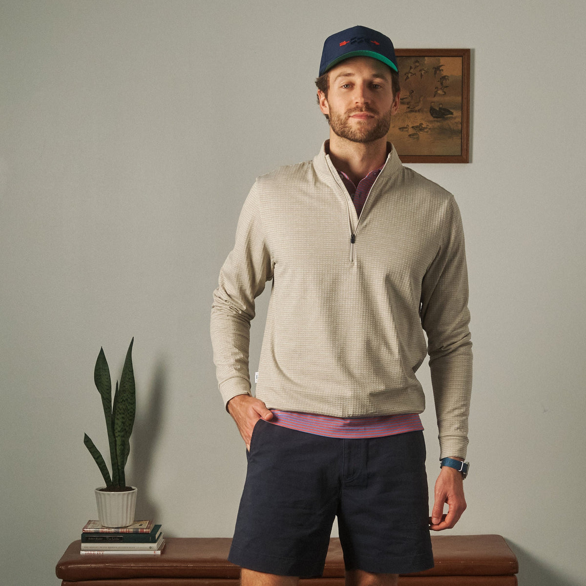 Grid Quarter-Zip